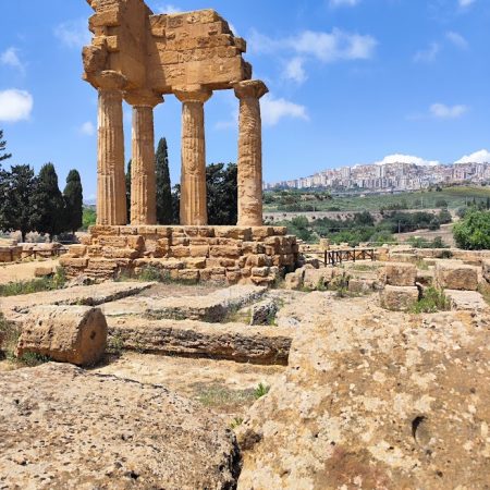 View of Agrigento in Sicily featuring the Valley of the Temples and surrounding landscape